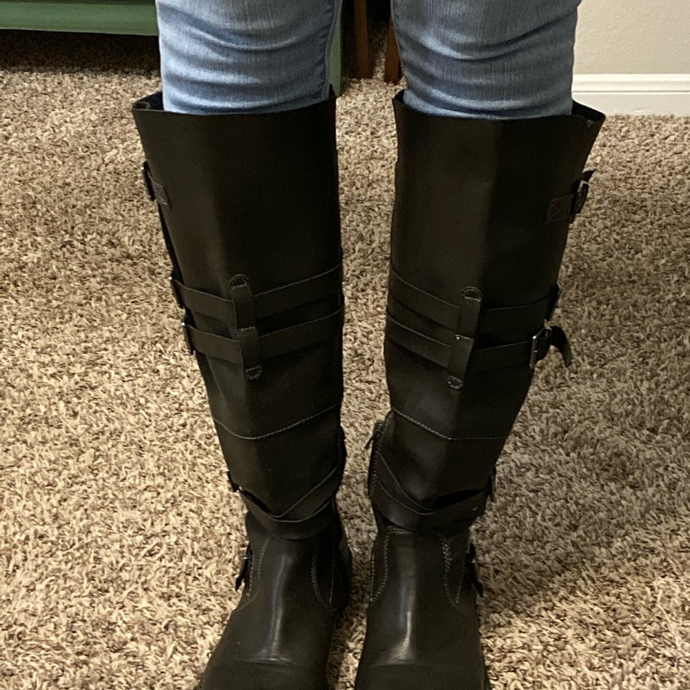 Knee high black boots
